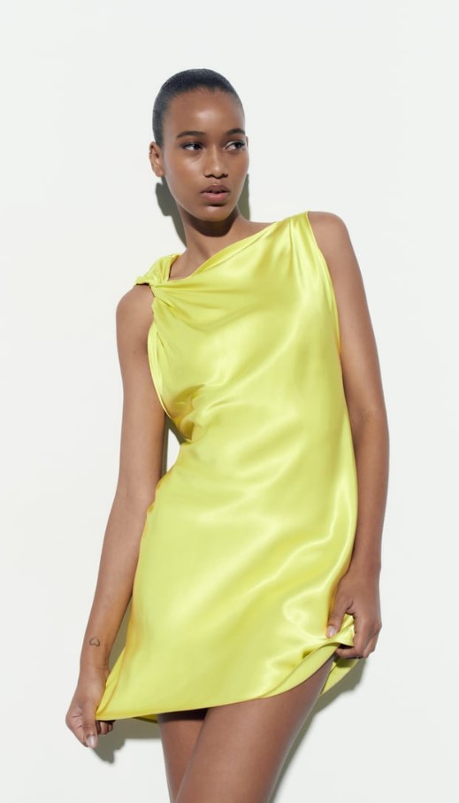 Zara κίτρινο φόρεμα