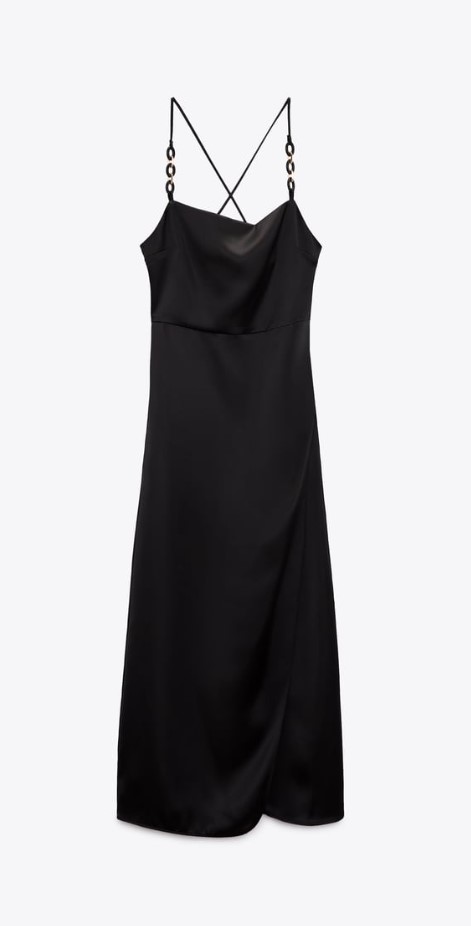Zara μαύροmidi φόρεμα