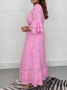 ροζ μακρύ φόρεμα