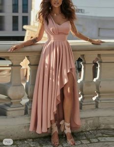 κοπέλα με ροζ πάρτι φόρεμα - φορέματα για γάμο