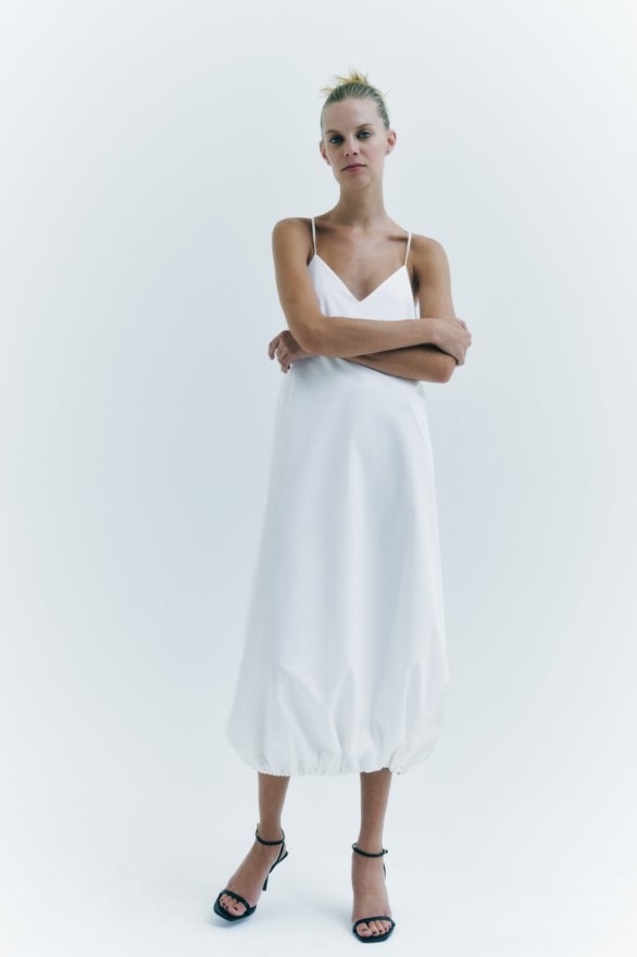 λευκό φόρεμα μίντι φορέματα Zara έκπτωση