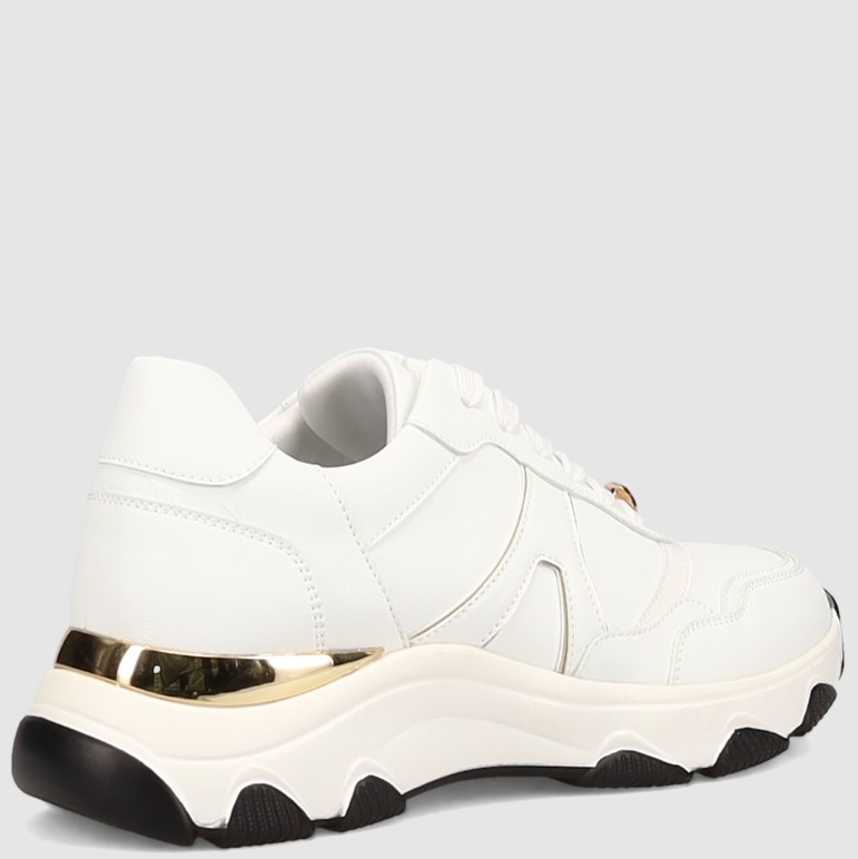 λευκό sneaker με χρυσές λεπτομέρειες