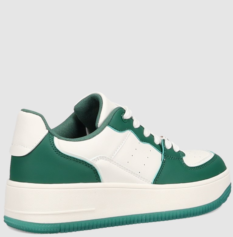 λευκό sneaker με πράσινες λεπτομέρειες