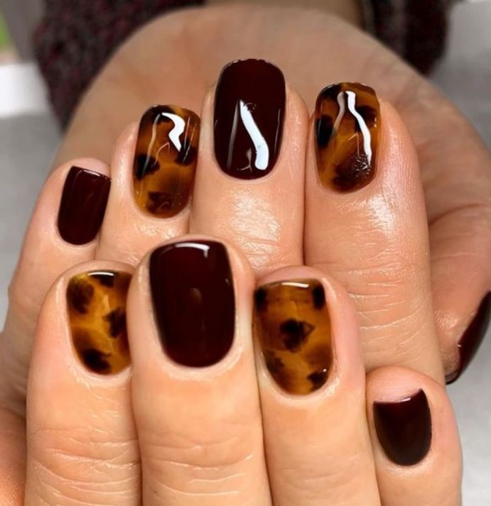 brown leopard nails