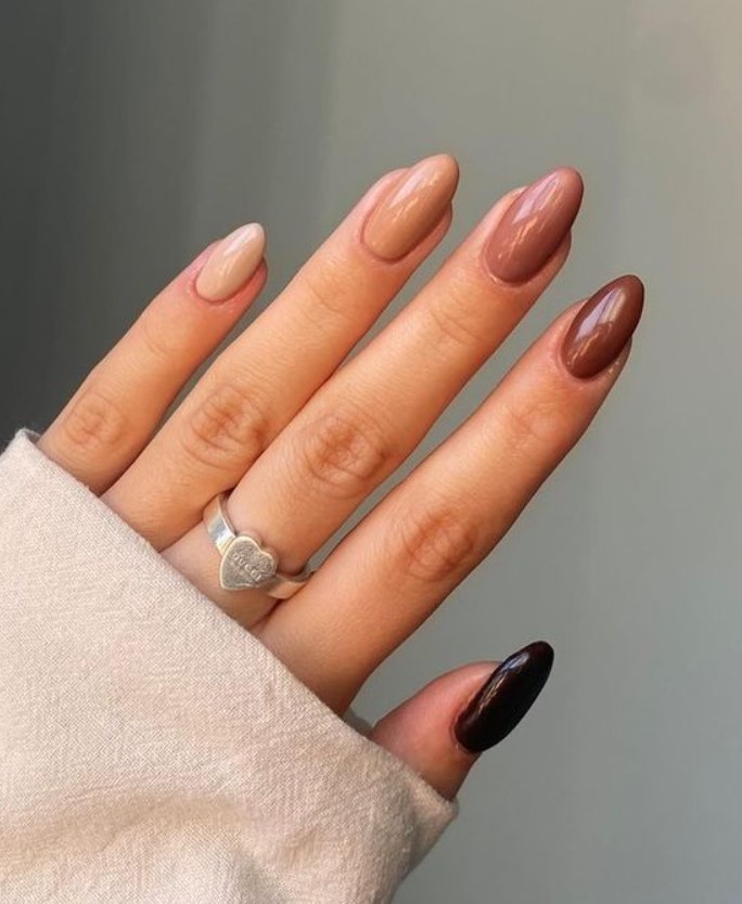 brown palette nails