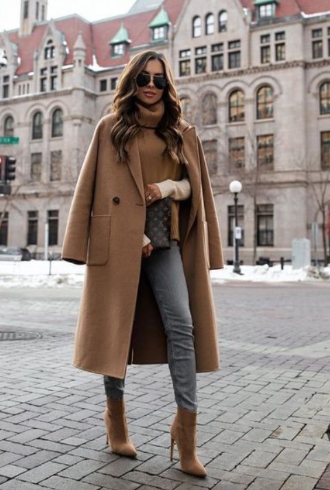jeans outfit coat