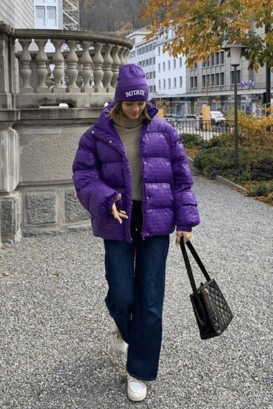 puffer jacket purple